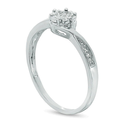 Diamond Accent Bypass Promise Ring in 10K White Gold