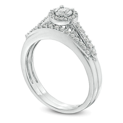 0.33 CT. TW Diamond Frame Bridal Set in 10K White Gold
