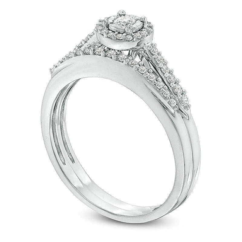 0.33 CT. TW Diamond Frame Bridal Set in 10K White Gold