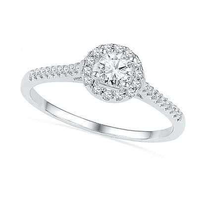0.5 CT. TW Diamond Frame Bridal Set in 10K White Gold