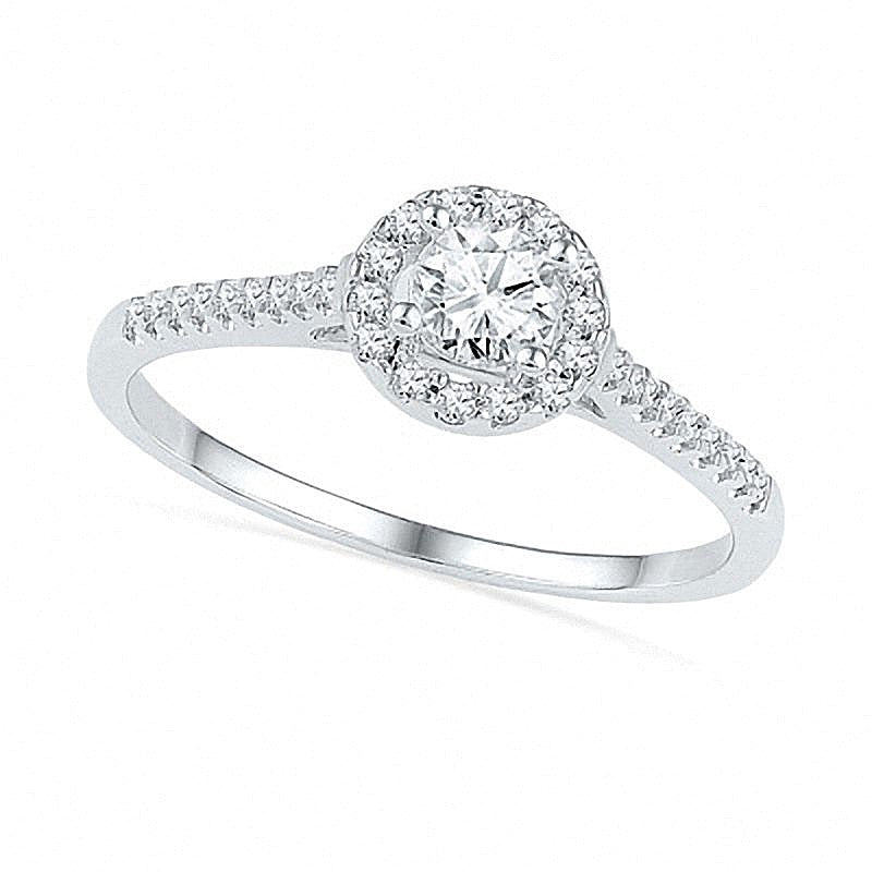 0.5 CT. TW Diamond Frame Bridal Set in 10K White Gold