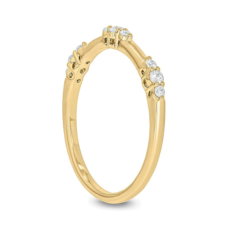 0.17 CT. TW Diamond Bamboo Stackable Band in 10K Gold