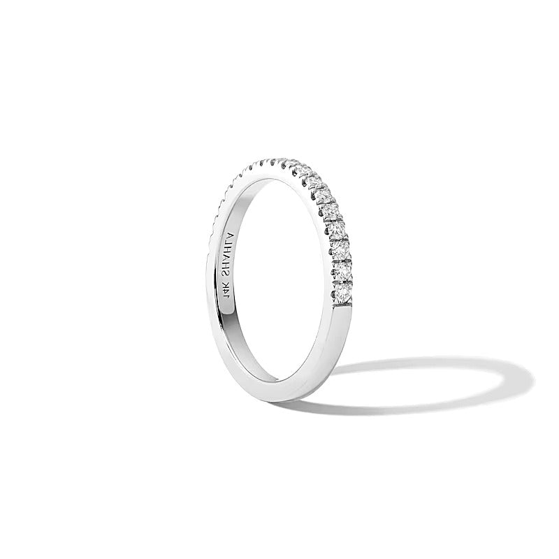 Zales x SHAHLA 0.25 CT. TW Lab-Grown Diamond Zaha PavÃ© Band in 14K White Gold (F/VS2)