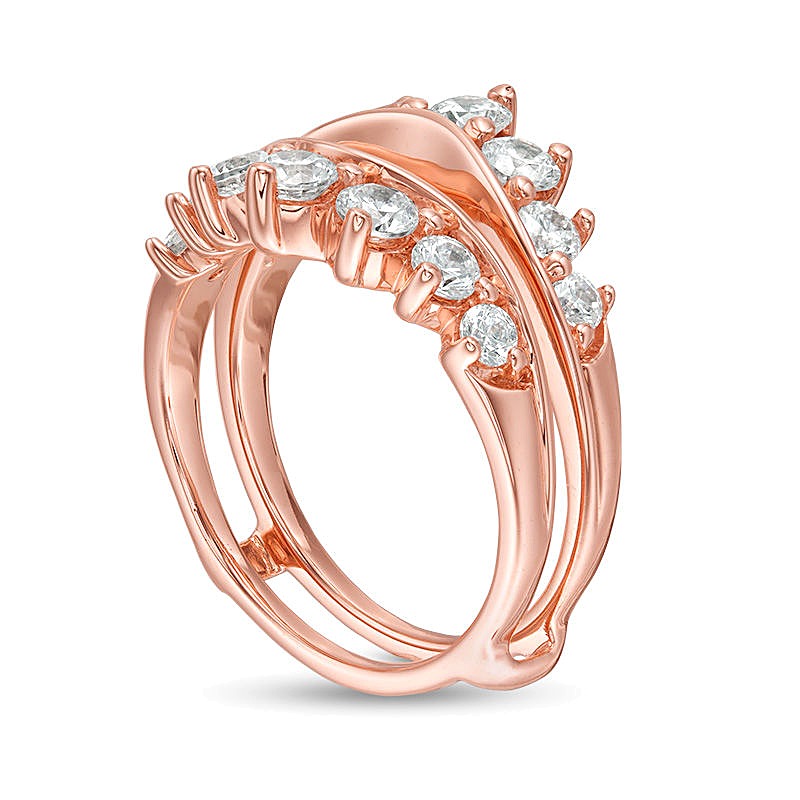 1.5 CT. TW Diamond Contour Ring Solitaire Enhancer in 14K Rose Gold