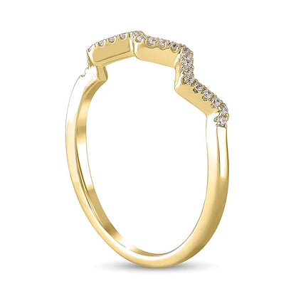 0.07 CT. TW Diamond Zig-Zag Ring in Sterling Silver and 14K Gold Plate