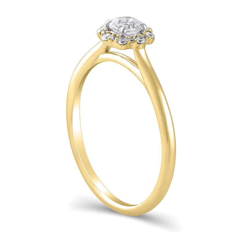 0.38 CT. TW Diamond Flower Frame Engagement Ring in 10K Gold