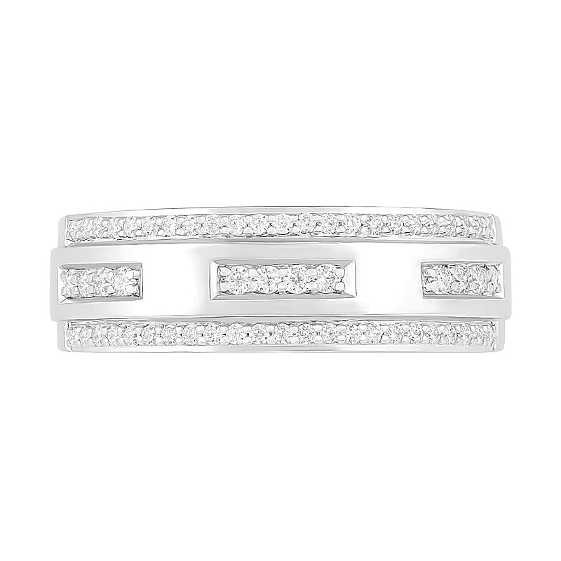 0.38 CT. TW Diamond Edge Wedding Band in 10K White Gold
