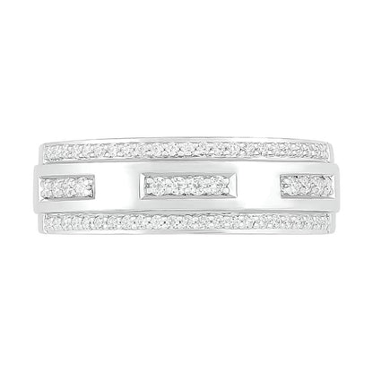 0.38 CT. TW Diamond Edge Wedding Band in 10K White Gold