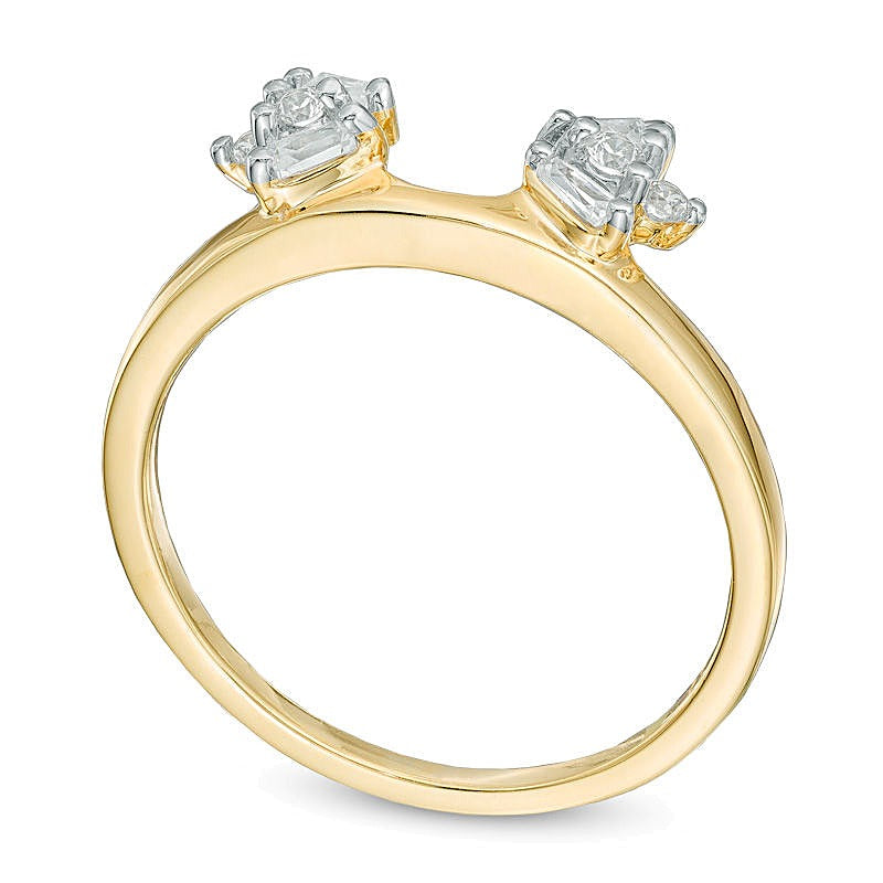 0.25 CT. TW Baguette and Round Diamond Solitaire Enhancer in 10K Gold