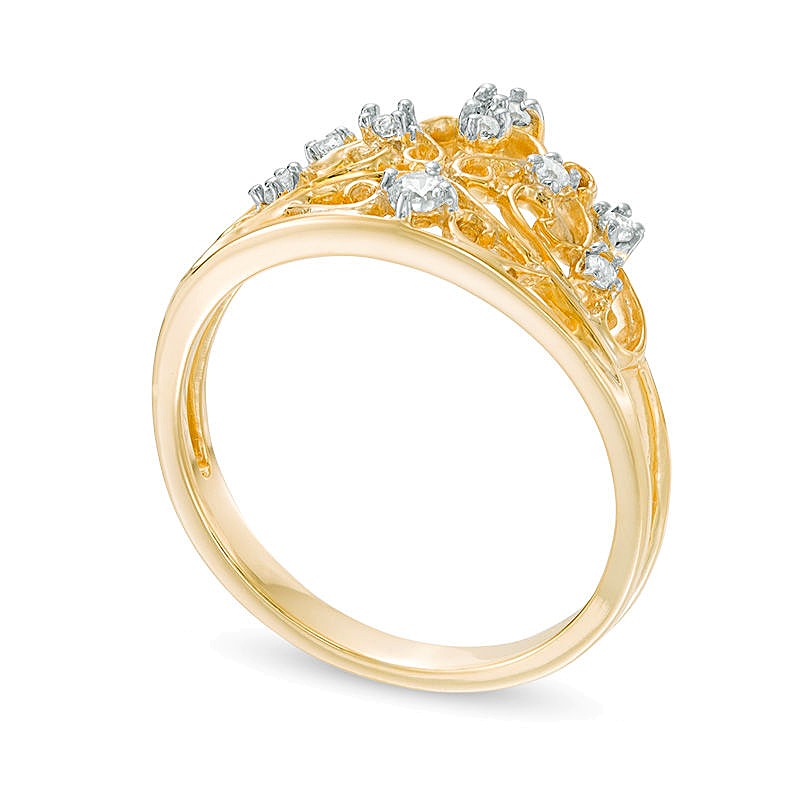 0.13 CT. TW Diamond Crown Ring in 10K Gold