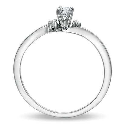 0.17 CT. TW Diamond Three Stone Promise Ring in 10K White Gold