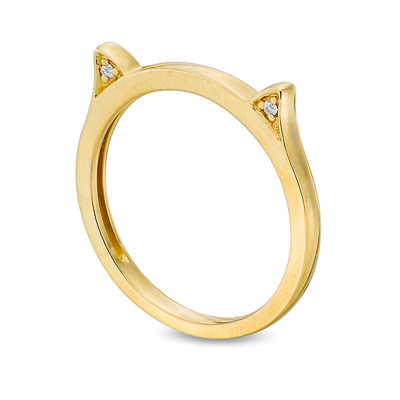 Diamond Accent Cat Ears Ring in 10K Gold