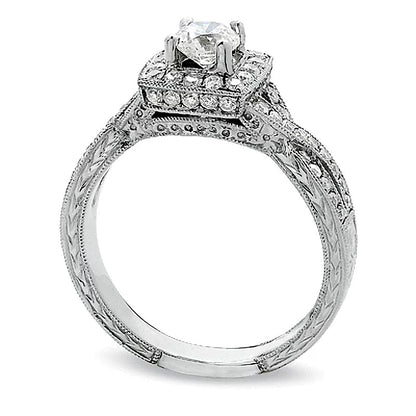 0.88 CT. TW Diamond Twist Ring in 14K White Gold