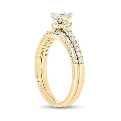 1.0 CT. TW Oval Diamond Bridal Set in 14K Gold (I/I2)