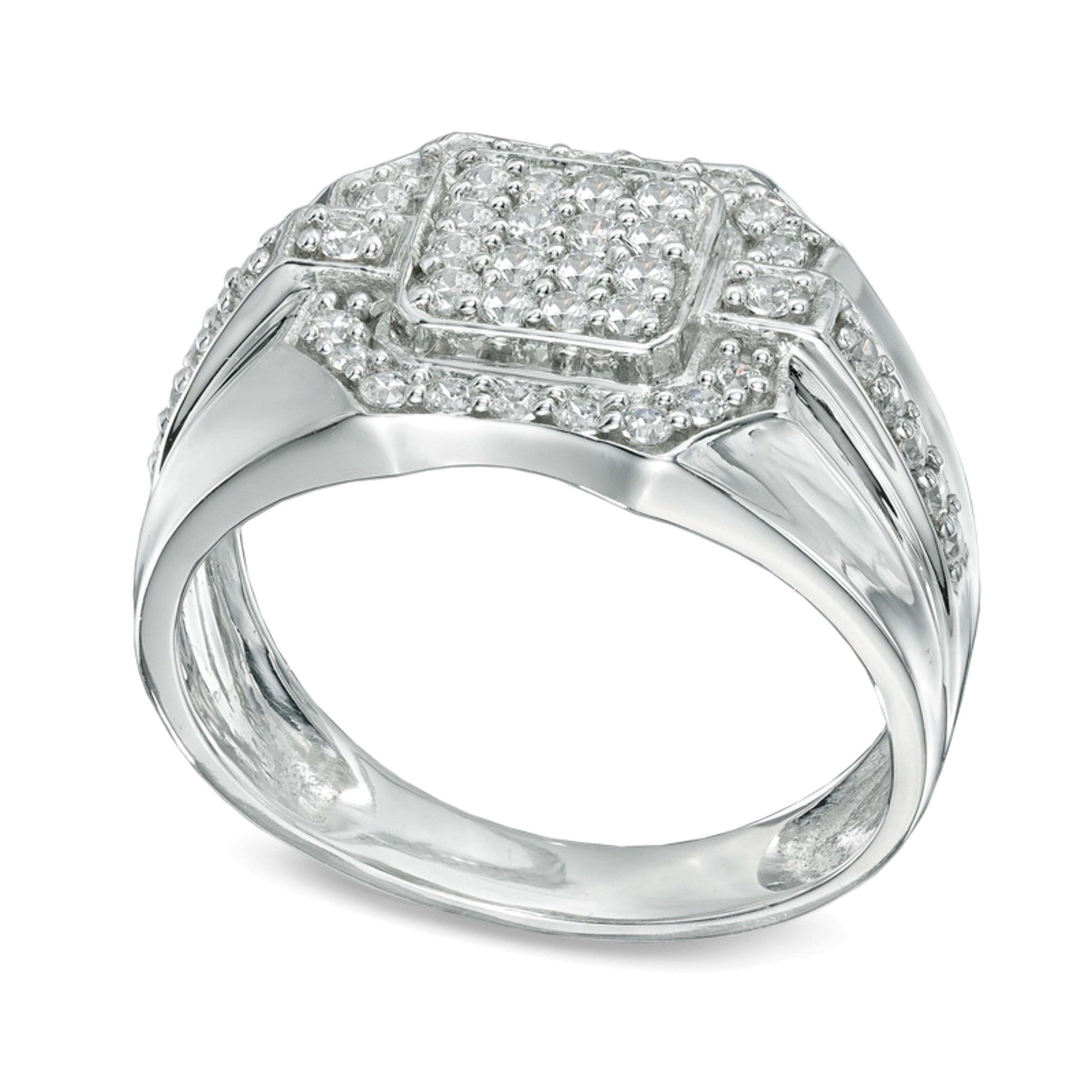 0.75 CT. TW Cushion-Shape Multi-Diamond Ring in 10K White Gold