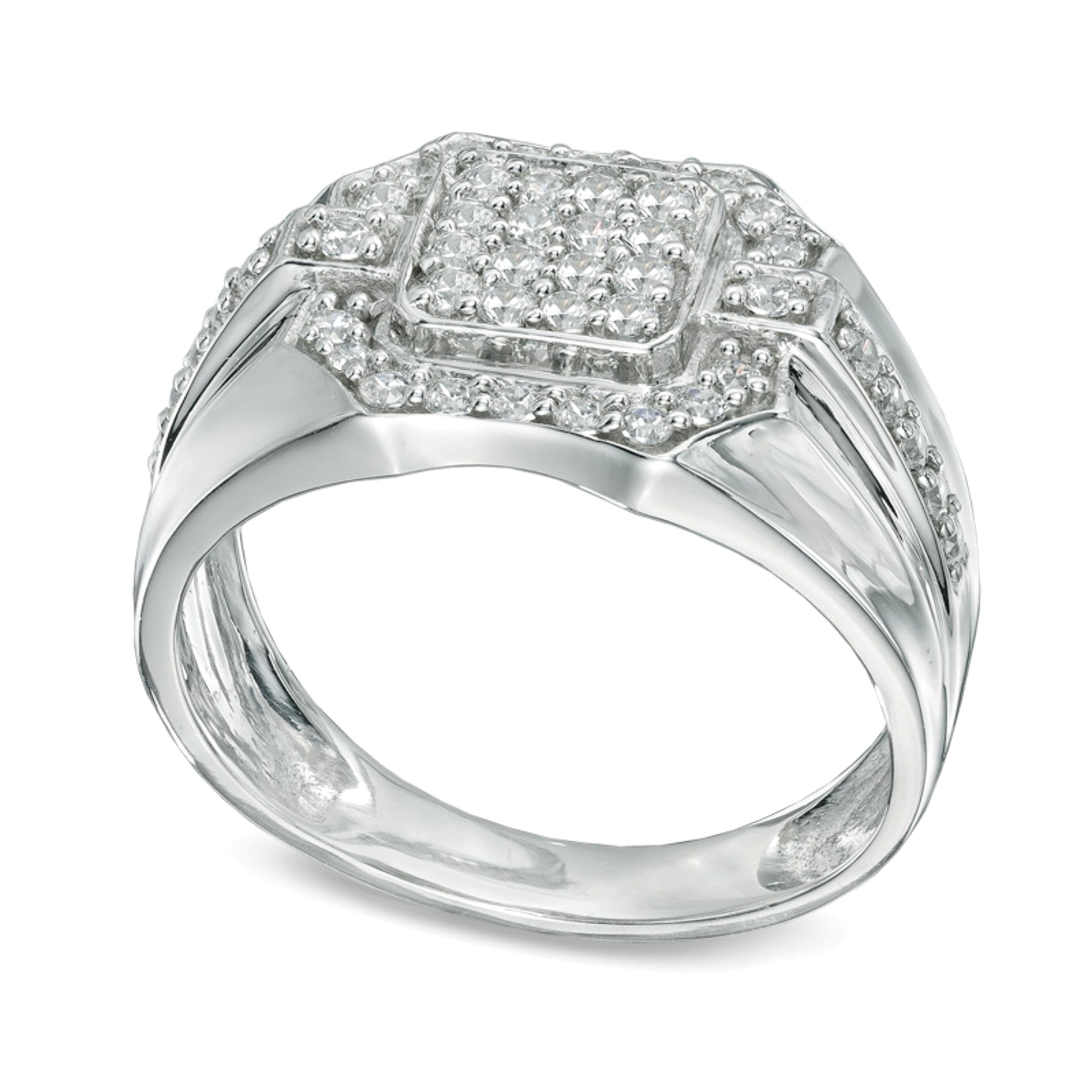 0.75 CT. TW Cushion-Shape Multi-Diamond Ring in 10K White Gold