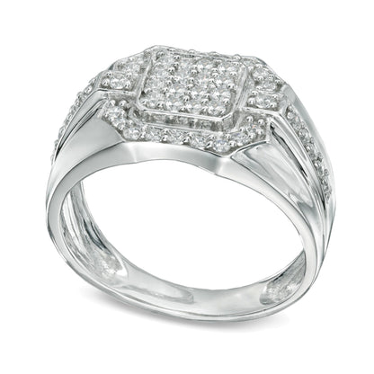 0.75 CT. TW Cushion-Shape Multi-Diamond Ring in 10K White Gold