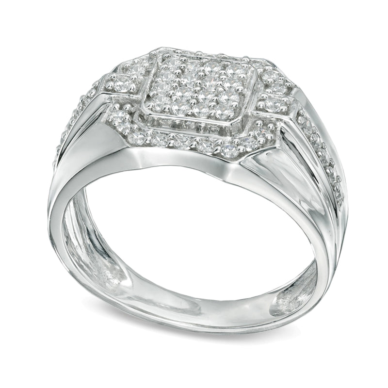 0.75 CT. TW Cushion-Shape Multi-Diamond Ring in 10K White Gold