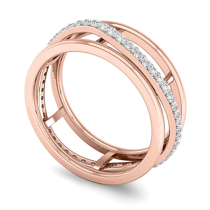 0.38 CT. TW Diamond Infinity Profile Open Shank Band in 10K Rose Gold