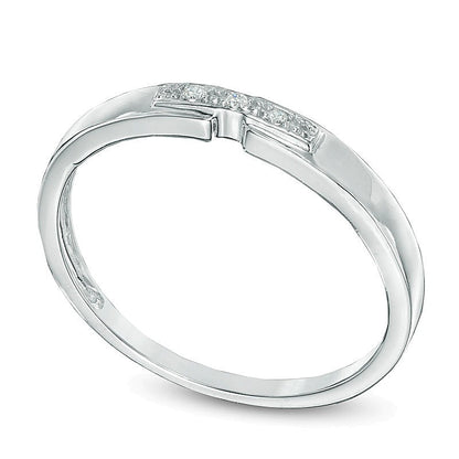 Diamond Accent Three Stone Promise Ring in 10K White Gold