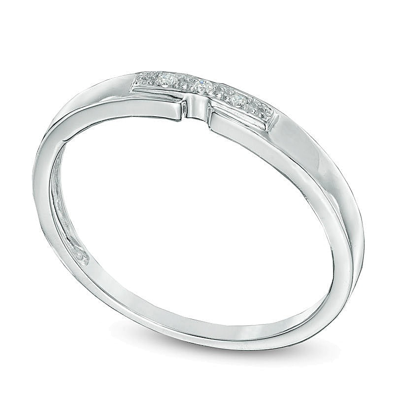 Diamond Accent Three Stone Promise Ring in 10K White Gold
