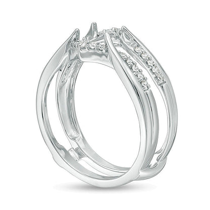 0.2 CT. TW Diamond Chevron Solitaire Enhancer in 14K White Gold