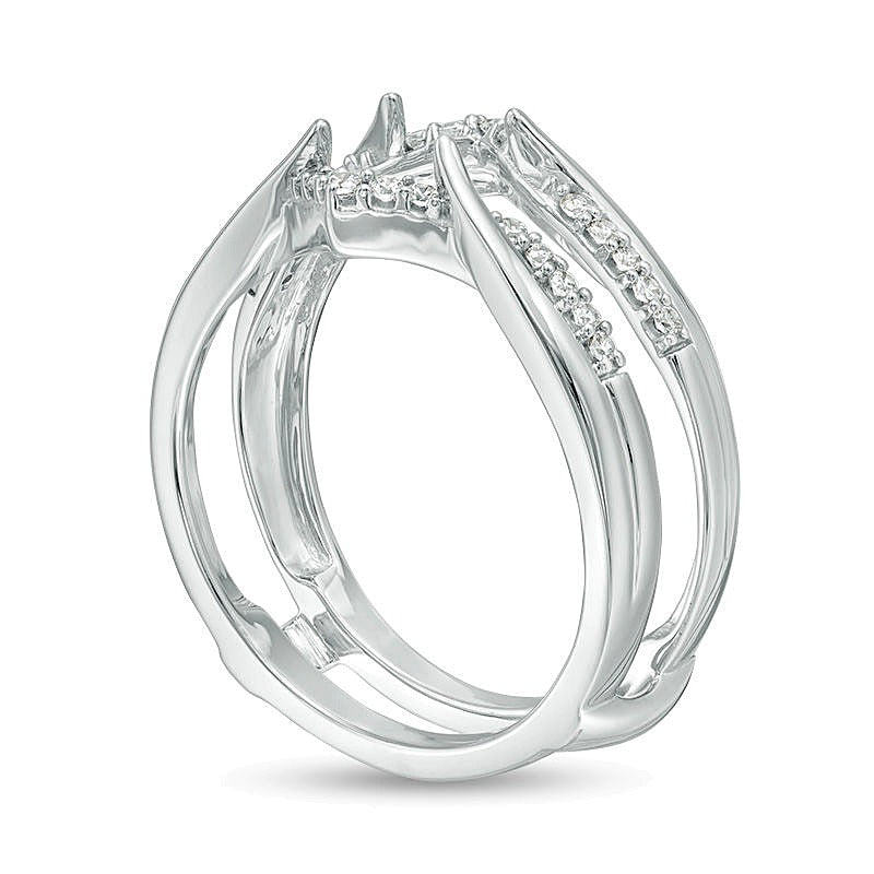 0.2 CT. TW Diamond Chevron Solitaire Enhancer in 14K White Gold