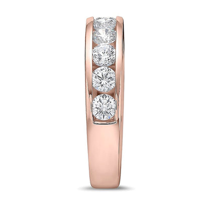 1.5 CT. TW Diamond Channel Eleven Stone Band in 10K Rose Gold (I/I2)