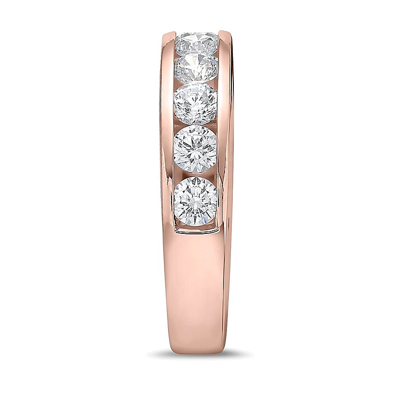 1.5 CT. TW Diamond Channel Eleven Stone Band in 10K Rose Gold (I/I2)