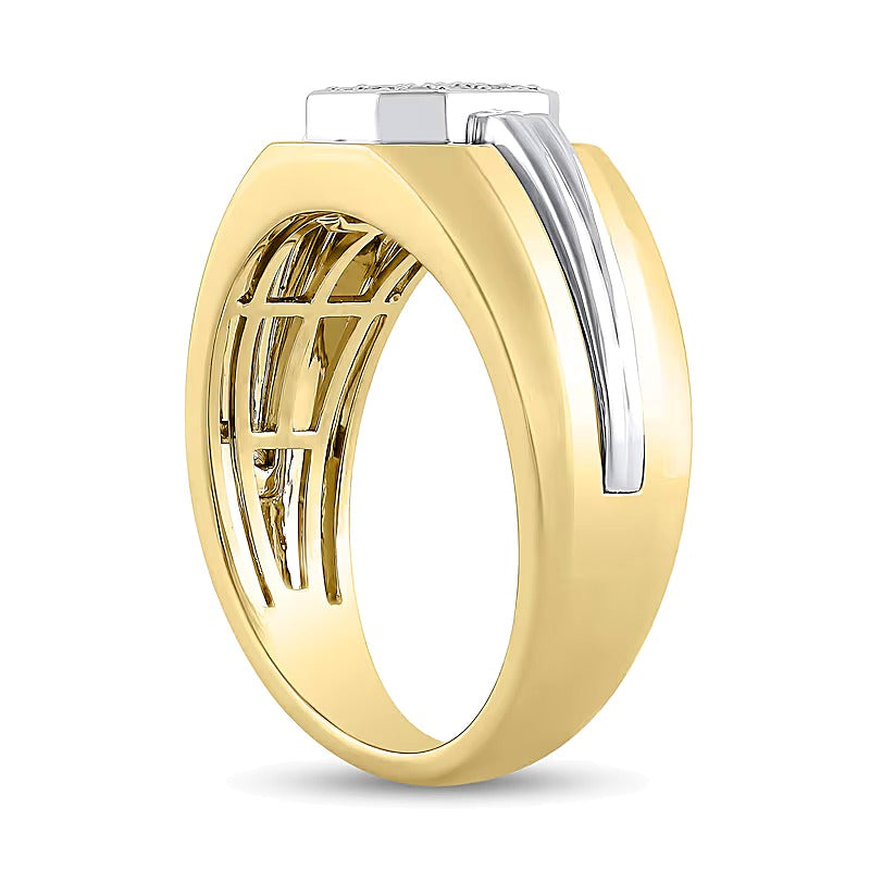 0.25 CT. TW Octagon-Shaped Multi-Diamond Ring in 10K Two-Tone Gold