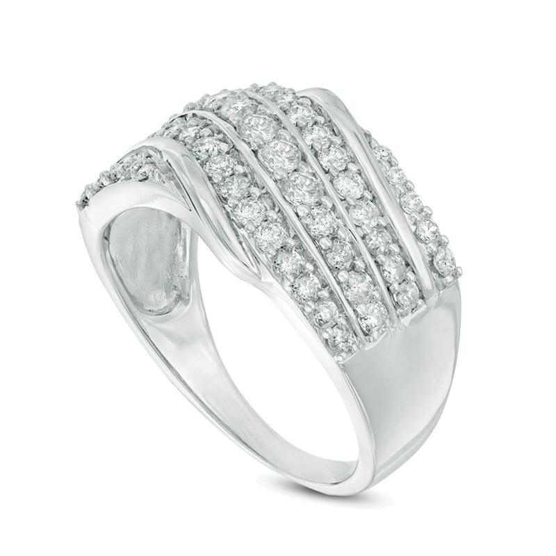 1.0 CT. TW Diamond Slant Anniversary Band in 10K White Gold
