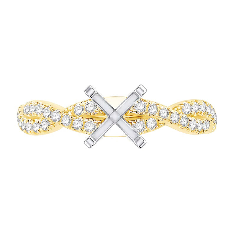 0.33 CT. TW Diamond Twist Shank Solitaire Semi Mount in 14K Gold