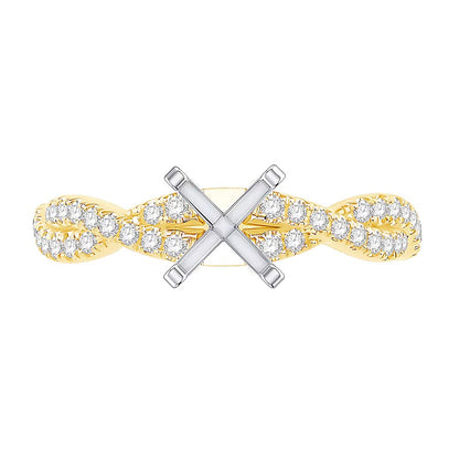 0.33 CT. TW Diamond Twist Shank Solitaire Semi Mount in 14K Gold