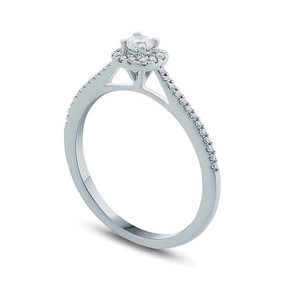 0.25 CT. TW Diamond Cushion Frame Promise Ring in 10K White Gold