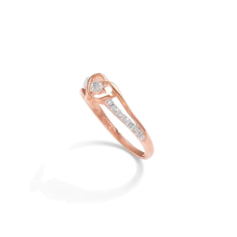 Diamond Accent Heart Promise Ring in 10K Rose Gold