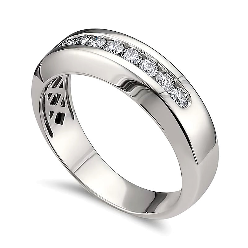 0.5 CT. TW Diamond Eight Stone Channel Band in 14K White Gold