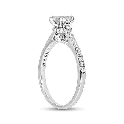 0.75 CT. TW Pear-Shaped Diamond Engagement Ring in 14K White Gold (I/I2)