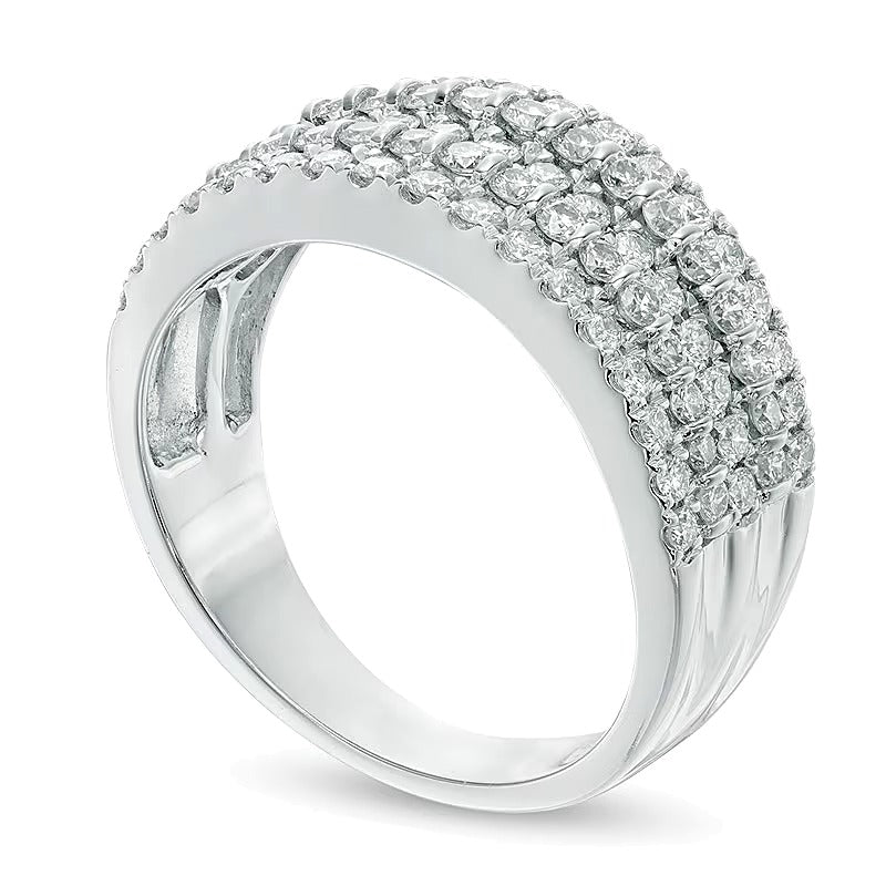 1.0 CT. TW Diamond Five Row Band in 14K White Gold (I/SI2)