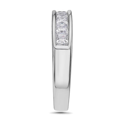 1.0 CT. TW Princess-Cut Diamond Nine Stone Wedding Band in 14K White Gold (I/SI2)