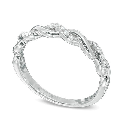0.13 CT. TW Diamond Braid Band in 10K White Gold