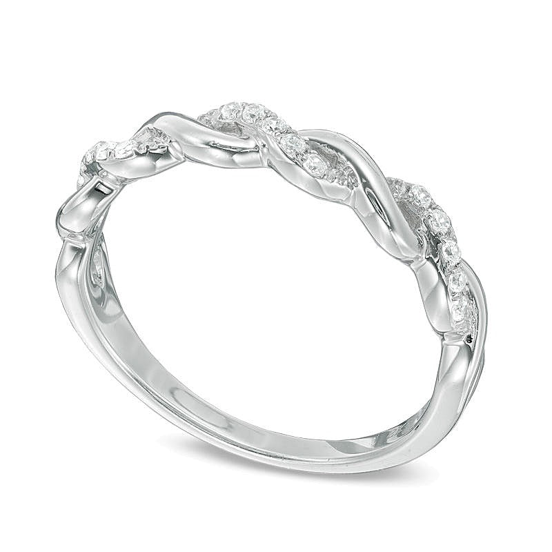 0.13 CT. TW Diamond Braid Band in 10K White Gold