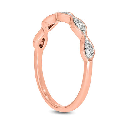 0.17 CT. TW Marquise Multi-Diamond Vintage-Style Stackable Band in 10K Rose Gold