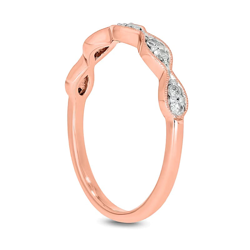 0.17 CT. TW Marquise Multi-Diamond Vintage-Style Stackable Band in 10K Rose Gold