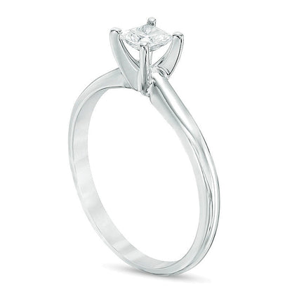 0.33 CT. Princess-Cut Diamond Solitaire Engagement Ring in 14K White Gold (I/I2)
