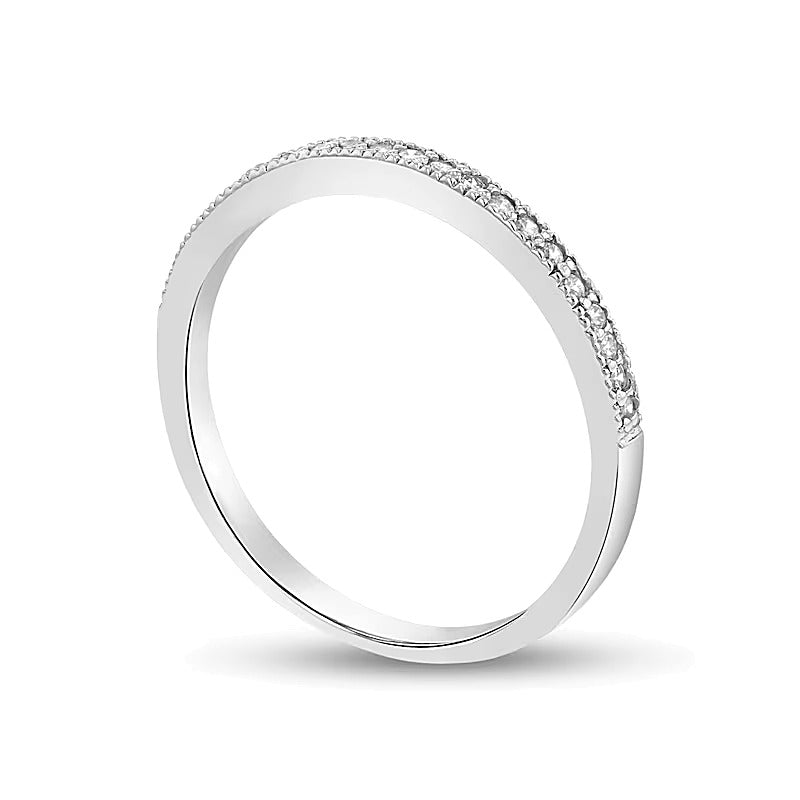 0.17 CT. TW Diamond Vintage-Style Wedding Band in 14K White Gold (I/SI2)