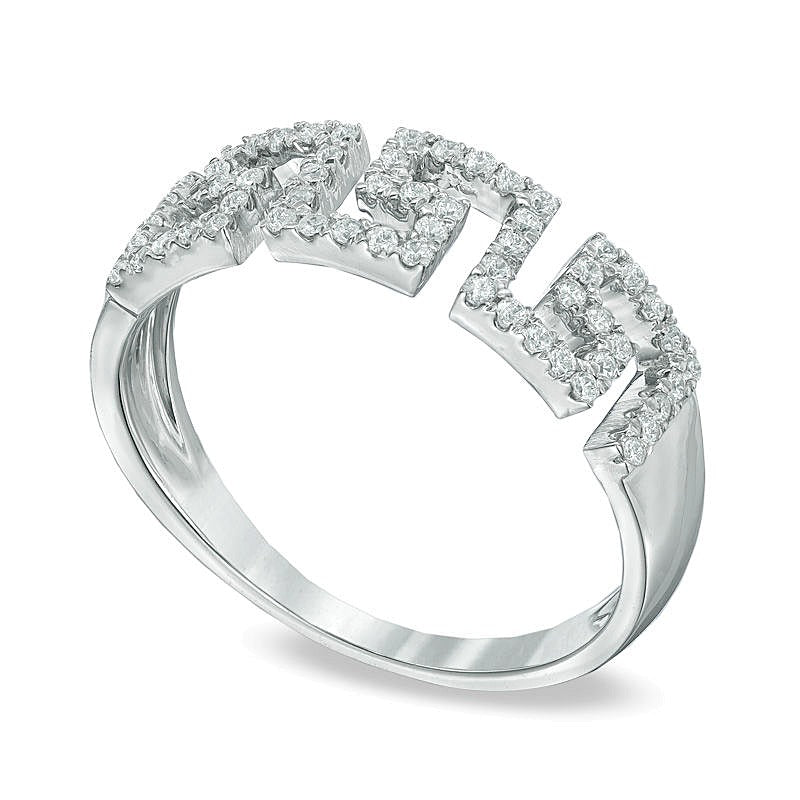 0.33 CT. TW Diamond Greek Key Cutout Ring in Sterling Silver