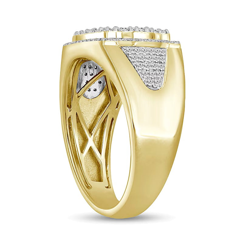 1.0 CT. TW Diamond Oval Signet Ring in 10K Gold