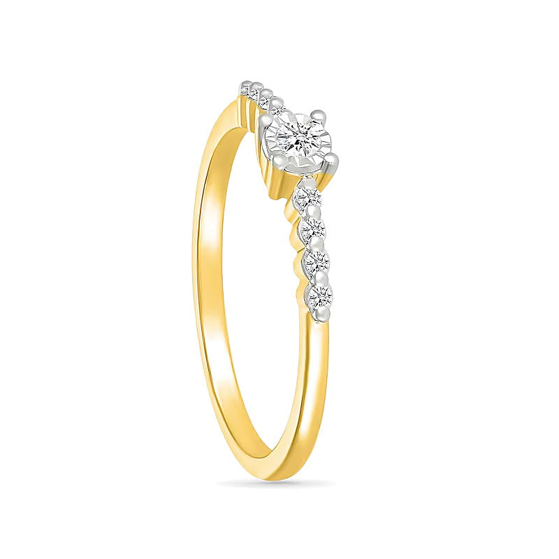 0.1 CT. TW Diamond Nine Stone Stackable Ring in 10K Gold