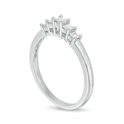 0.25 CT. TW Princess-Cut Diamond Five Stone Anniversary Band in 10K White Gold