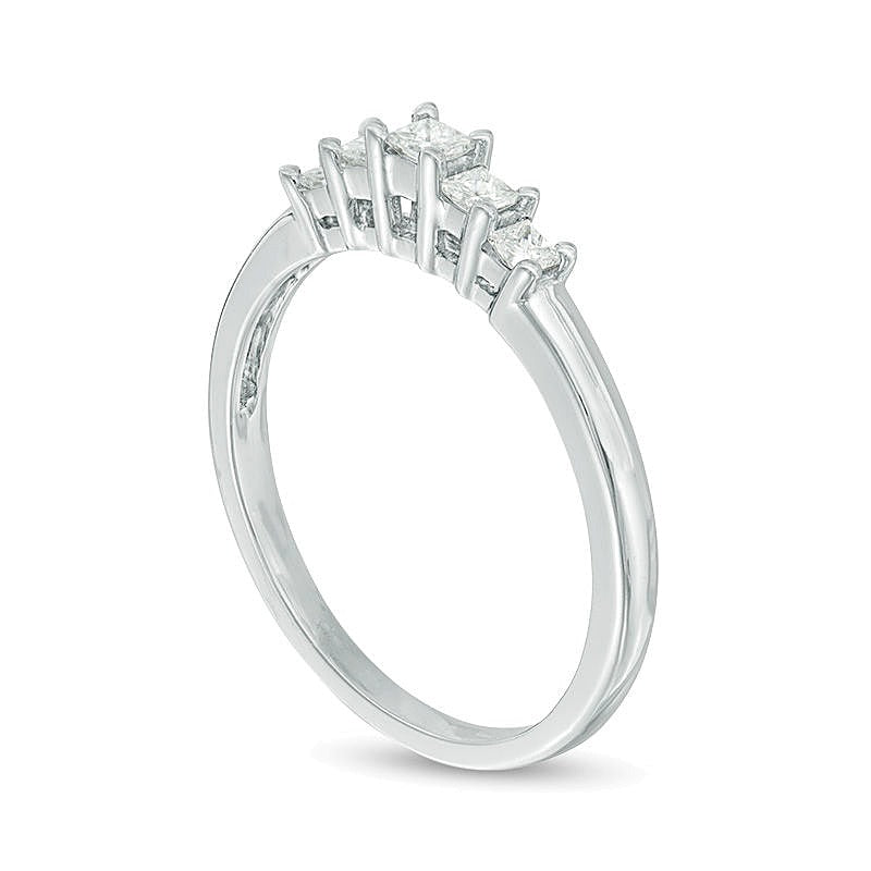 0.25 CT. TW Princess-Cut Diamond Five Stone Anniversary Band in 10K White Gold